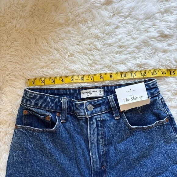 Abercrombie & Fitch Dark Blue High-Rise Skinny Jeans - Picture 7 of 9